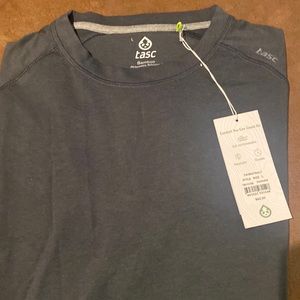 Mens shirt grey super soft round neck performance technology